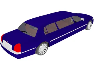 Lincoln Town Limousine (2003) 3D Model preview