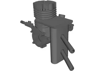 RC OS .50 Engine with Pitts Muffler 3D Model preview