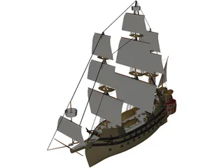 Galleon Early Spanish 3D Model preview