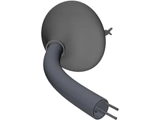 Endoscope with Inflator and Cauterizer 3D Model preview