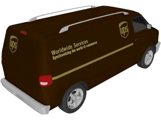 Dodge Ram Van (UPS) 3D Model preview