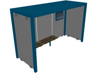 Bus Shelter 3D Model preview