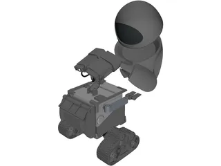 WALL-E and EVA 3D Model preview