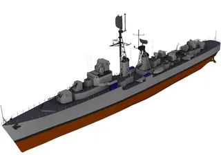 Destroyer Forbin 1958 3D Model preview