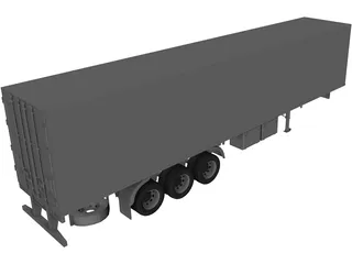 Reefer Trailer 3D Model preview