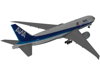 Boeing 777-200 Ana 3D Model preview