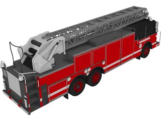 Pierce Firetruck Ladder 3D Model preview