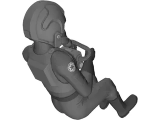 Air Force Pilot 3D Model preview