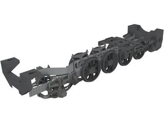 Train Chassis Detailed 3D Model preview