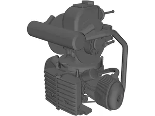 Citroen 2CV Engine 3D Model preview