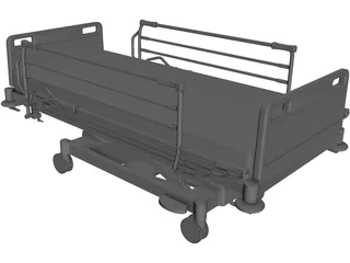 Hospital Bed 3D Model preview