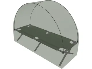 Folding Bed 3D Model preview