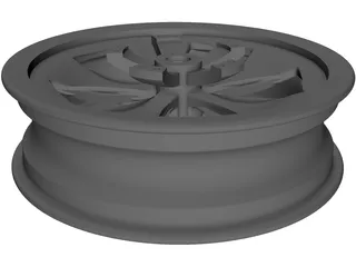 Motorcycle 17inch Front Rim 3D Model preview