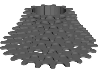 Cassette 9 Speed Rear 3D Model preview