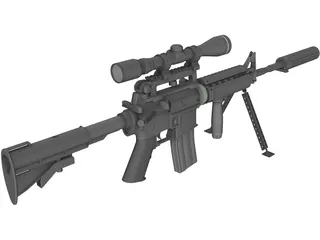 M4A1 Carabiner 3D Model preview