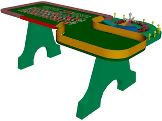 Roulette Table 3D Model preview