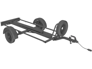 Motorcycle Trailer 3D Model preview