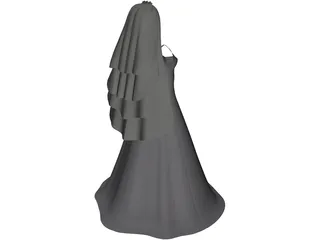 Wedding Dress 3D Model preview