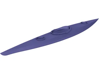 Tandem Kayak Boat 3D Model preview