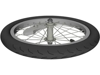 Wheel Bike Spoked 3D Model preview