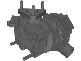 Turbo Garrett GT 12 with Wastegate 3D Model preview