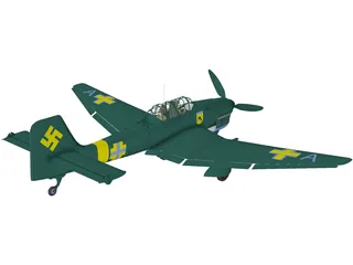 Junkers Ju 87B-1 Stuka 3D Model preview
