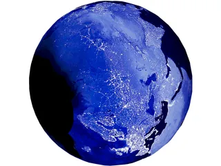 Earth Night City Lights 3D Model preview