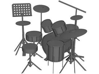 Drum Kit 3D Model preview