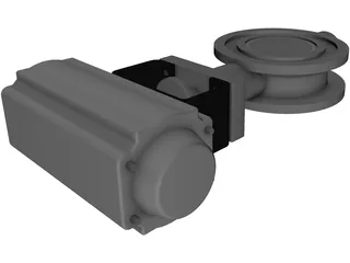 Butterfly Valve 3D Model preview