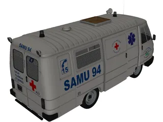 Ambulance Peugeot 3D Model preview