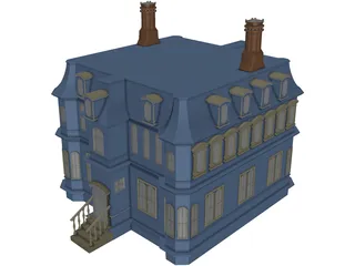 2-Story Victorian House 3D Model preview