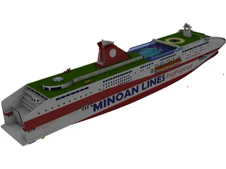 Cruise Ship Europe 3D Model preview