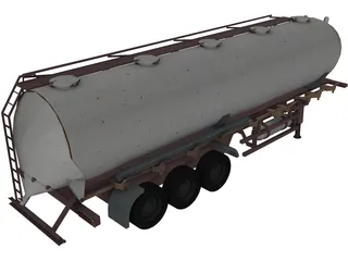 Tanker Trailer 3D Model preview