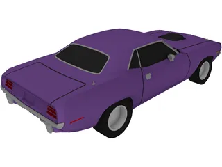 Plymouth Cuda 440 (1973) 3D Model preview