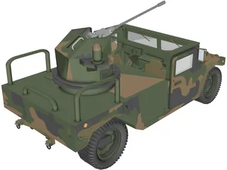 Hummer H1 Army 3D Model preview