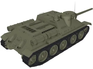 SU-100 3D Model preview