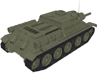SU-122 3D Model preview