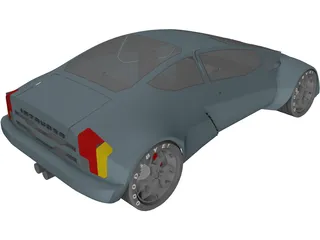 Intruder Concept Sports Car 3D Model preview