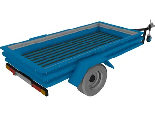 Trailer 1x-Axis 3D Model preview