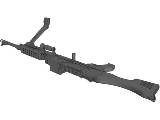 M240 Gun 3D Model preview