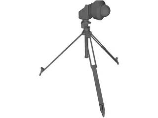 Axis PTZ Camera on Tripod 3D Model preview