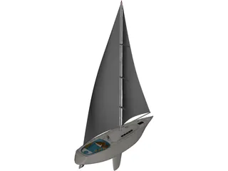 Plam Boat 3D Model preview