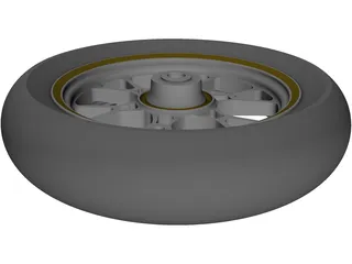 Wheel Motorcycle Rear 16 Inch 3D Model preview