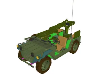 M151 A2 [+Tow Missile Launcher] 3D Model preview