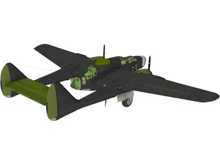 Northrop P-61A Black Widow 3D Model preview