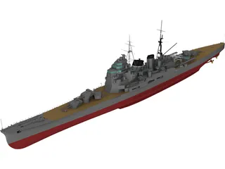 Heavy Cruiser Takao (1932) 3D Model preview