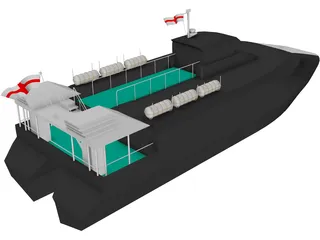 Catamaran 3D Model preview