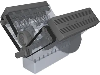 Ferrari 288 GTO Engine 3D Model preview