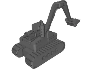 Excavator 3D Model preview