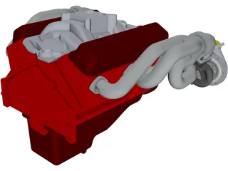 SBC Dual Turbo Engine 3D Model preview